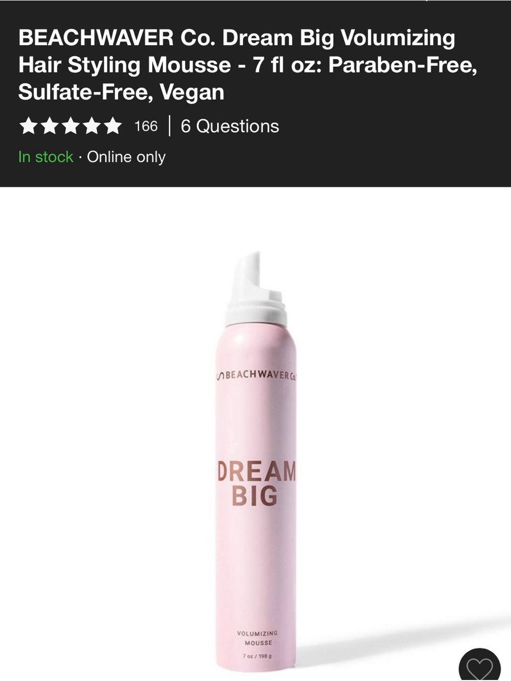 The Beachwaver Co. Dream Big Volumizing Mousse – Pink & White